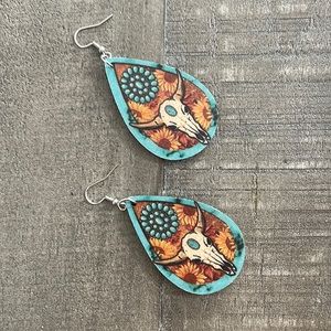 Longhorn Skull Earrings